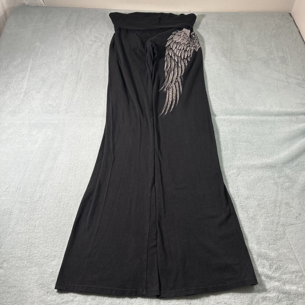 Y2K 2000s Embellished Rhinestoned Beyond Baggy Flare Sweatpants 26x35 Dojo Loose - Picture 10 of 16